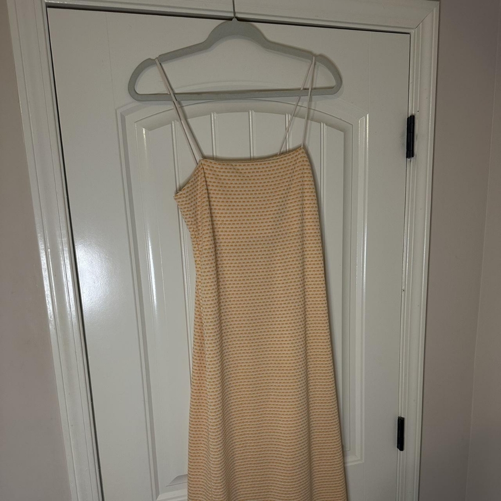 Zara Beige Spaghetti Strap Midi Dress
